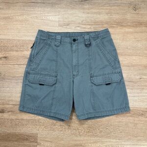Grey Green Vintage Wrangler Men's Comfort Hiking Cargo Shorts Size 34 Outdoor